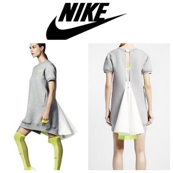 [Nike x Sacai] Sweatshirt Dress with Lace - Picture 4 of 7